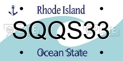 SQQS33 Rhode Island License Plate