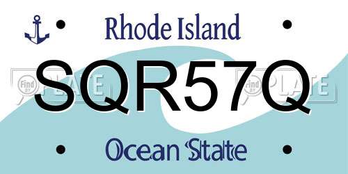 SQR57Q Rhode Island License Plate