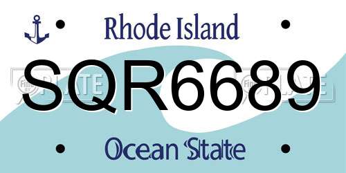 SQR6689 Rhode Island License Plate