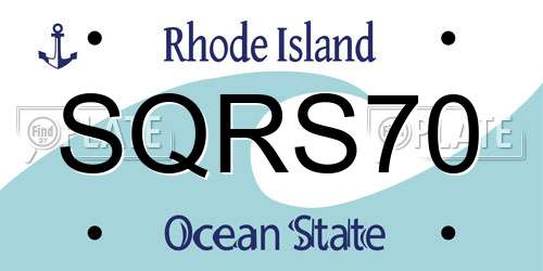 SQRS70 Rhode Island License Plate