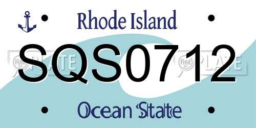 SQS0712 Rhode Island License Plate