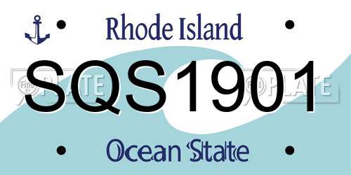 SQS1901 Rhode Island License Plate