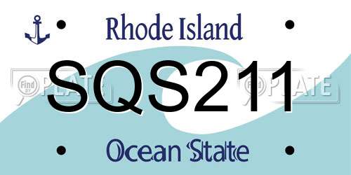 SQS211 Rhode Island License Plate