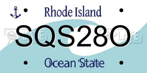 SQS28O Rhode Island License Plate
