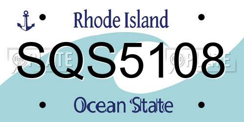 SQS5108 Rhode Island License Plate