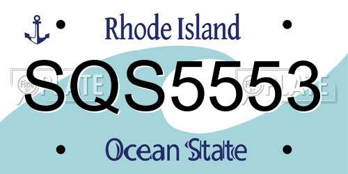 SQS5553 Rhode Island License Plate