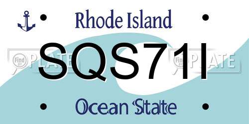 SQS71I Rhode Island License Plate