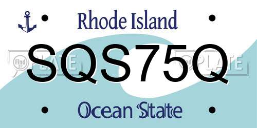 SQS75Q Rhode Island License Plate