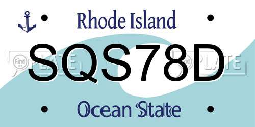 SQS78D Rhode Island License Plate