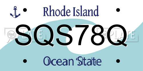 SQS78Q Rhode Island License Plate