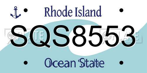 SQS8553 Rhode Island License Plate