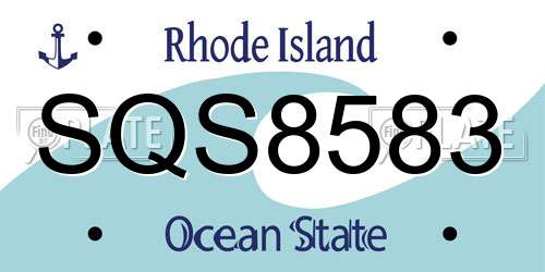SQS8583 Rhode Island License Plate