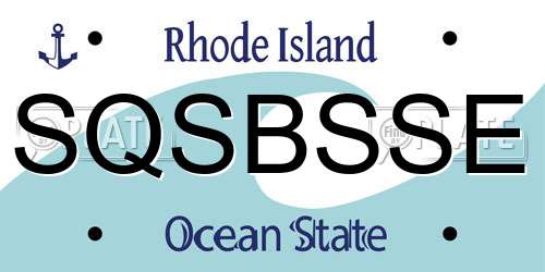 SQSBSSE Rhode Island License Plate