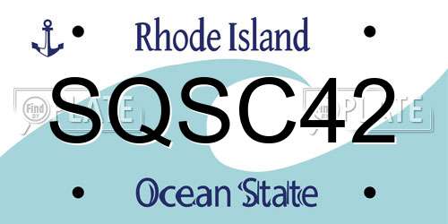 SQSC42 Rhode Island License Plate