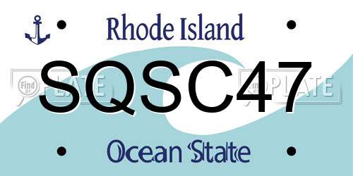 SQSC47 Rhode Island License Plate