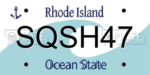 SQSH47 Rhode Island License Plate