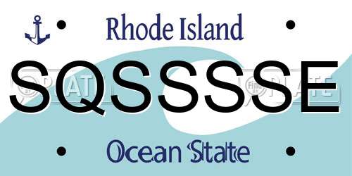 SQSSSSE Rhode Island License Plate