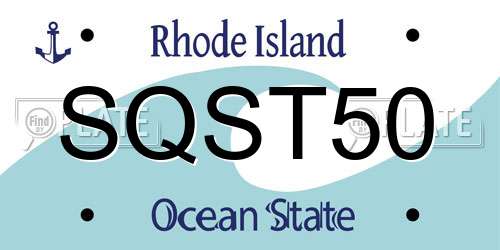 SQST50 Rhode Island License Plate