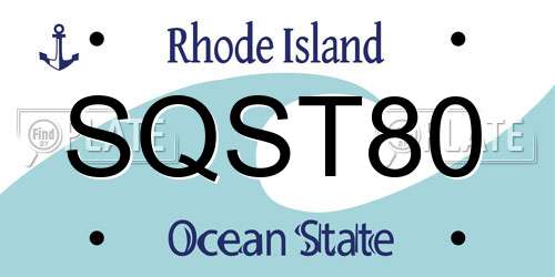 SQST80 Rhode Island License Plate