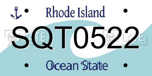 SQT0522 Rhode Island License Plate