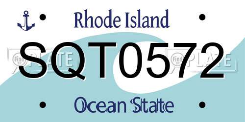 SQT0572 Rhode Island License Plate