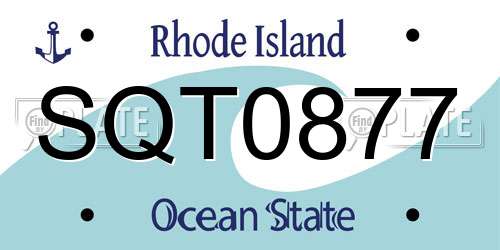 SQT0877 Rhode Island License Plate