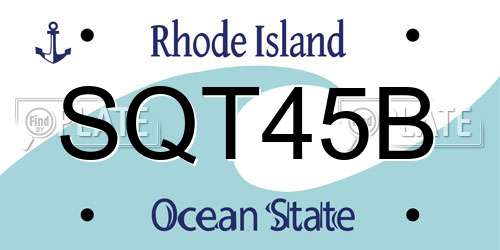 SQT45B Rhode Island License Plate