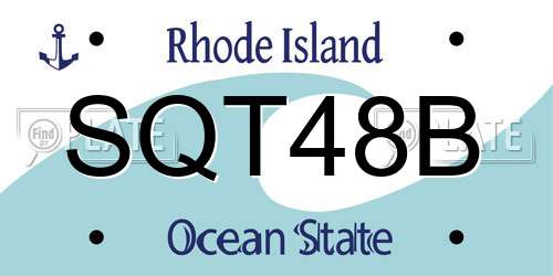 SQT48B Rhode Island License Plate