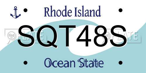 SQT48S Rhode Island License Plate
