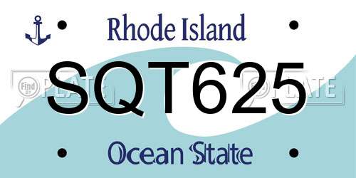SQT625 Rhode Island License Plate