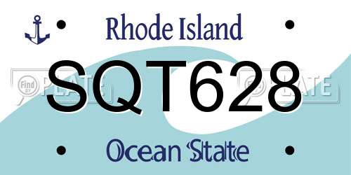 SQT628 Rhode Island License Plate