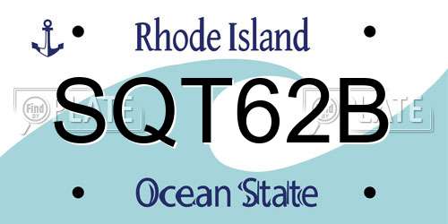 SQT62B Rhode Island License Plate
