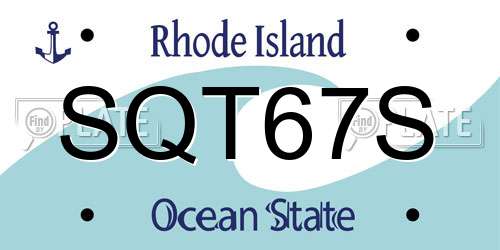 SQT67S Rhode Island License Plate