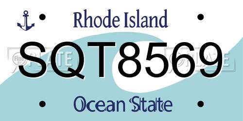 SQT8569 Rhode Island License Plate