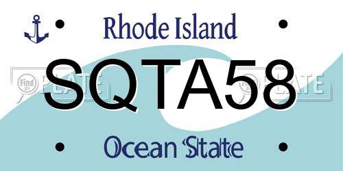 SQTA58 Rhode Island License Plate