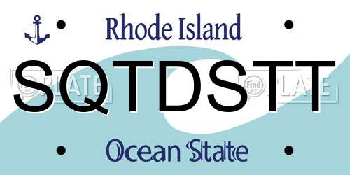 SQTDSTT Rhode Island License Plate