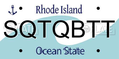 SQTQBTT Rhode Island License Plate