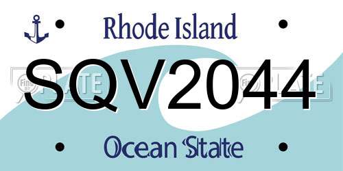 SQV2044 Rhode Island License Plate