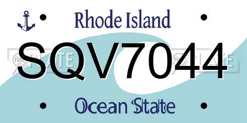 SQV7044 Rhode Island License Plate