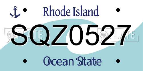 SQZ0527 Rhode Island License Plate