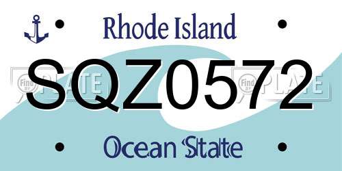 SQZ0572 Rhode Island License Plate