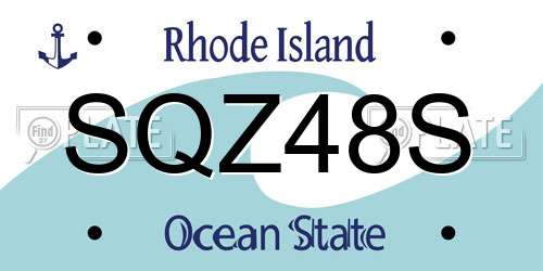 SQZ48S Rhode Island License Plate