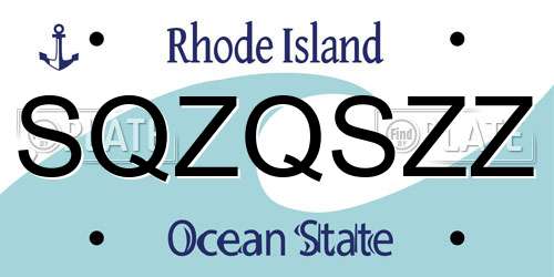 SQZQSZZ Rhode Island License Plate