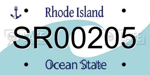SR00205 Rhode Island License Plate