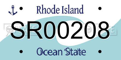 SR00208 Rhode Island License Plate