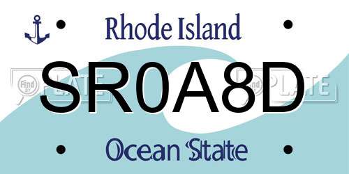 SR0A8D Rhode Island License Plate