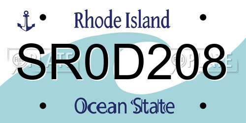 SR0D208 Rhode Island License Plate