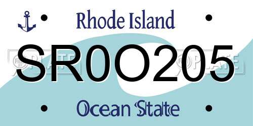 SR0O205 Rhode Island License Plate