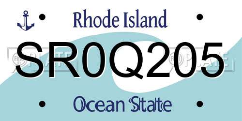 SR0Q205 Rhode Island License Plate