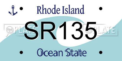 SR135 Rhode Island License Plate